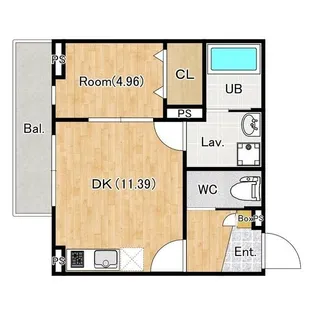 ラテンドール東千葉【1階】の間取り
