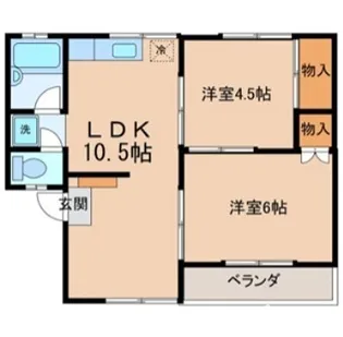 中津参番館B【2階】の間取り