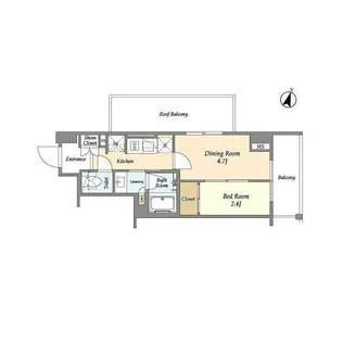 ジオエント山吹神楽坂【8階】の間取り