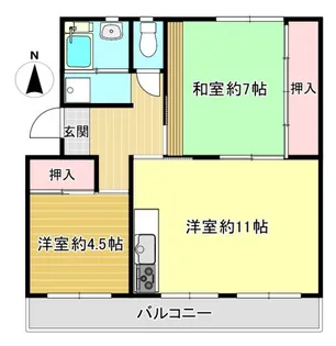 芝中団地ロ-3【1階】の間取り