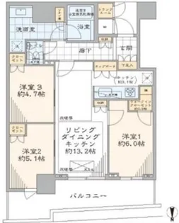 パークタワー晴海【45階】の間取り