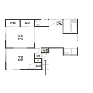 小川アパート(オガワ)【2階】の間取り