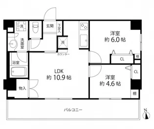DUOSTAGE白金高輪【7階】の間取り
