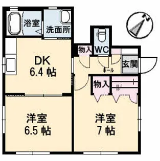 ベルコート天応南【1階】の間取り