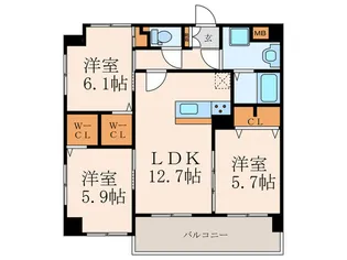 F・STAGE折尾【7階】の間取り