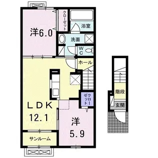 レジデンスアンジュ【2階】の間取り