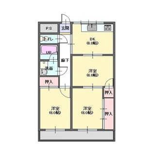 ハイツ田中A棟【1階】の間取り