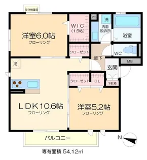 カーサ青井【1階】の間取り