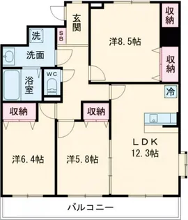 リバーサイド天神【10階】の間取り