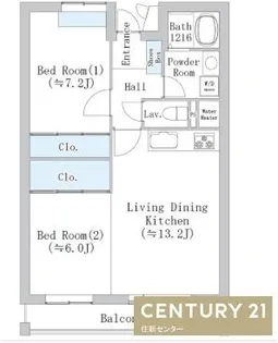 トレステージ富ヶ谷【2階】の間取り