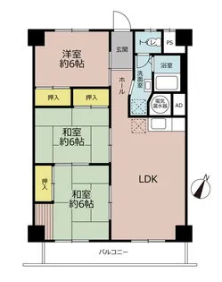 森孝西(モリタカニシ)住宅1号棟【4階】の間取り