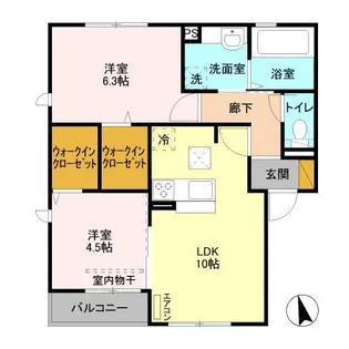 バリスサイト F【1階】の間取り