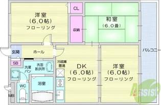 クオリティーハイム協栄B棟【1階】の間取り