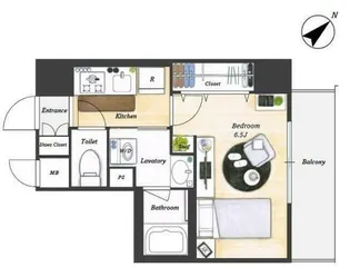 ミレドゥーエ門前仲町【4階】の間取り