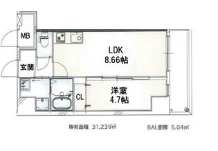 フリーダムレジデンス藤井寺 岡【5階】の間取り