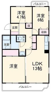ガーデンプラトー河和田D【2階】の間取り