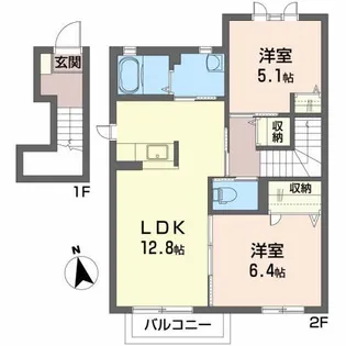 プルミエボヌール【2階】の間取り
