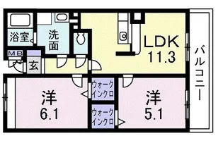 フリーデA【3階】の間取り