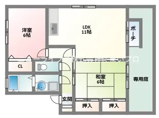 ハイツコヘイA棟【1階】の間取り