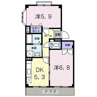 シャレール花見【1階】の間取り