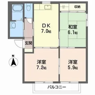 ファミールプラザA【2階】の間取り
