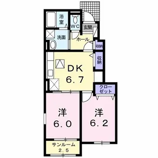 フラン メゾン A【1階】の間取り