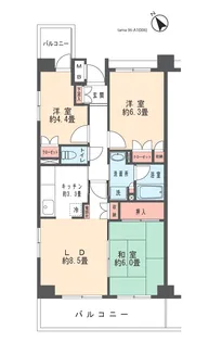 ぺア ガーデン 生田【3階】の間取り