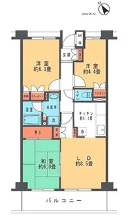ペアガーデン生田【2階】の間取り