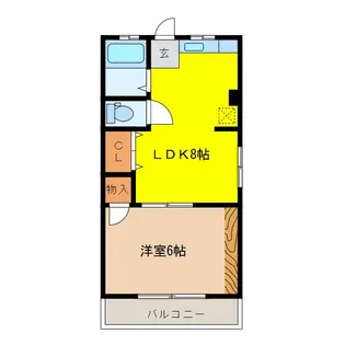 プリモコーポB【2階】の間取り