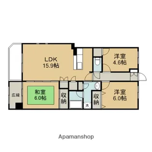ウィングタワーズ【6階】の間取り
