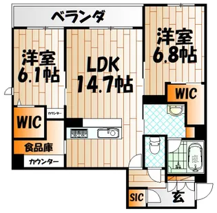 シャーメゾンステージ泉台【1階】の間取り