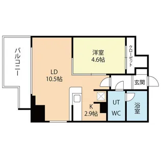 ラクレイス西新【16階】の間取り