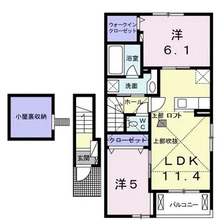 アザレア ガーデンA【2階】の間取り