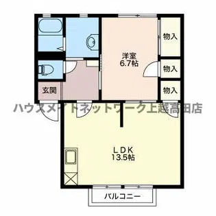 ぱれすよつや【2階】の間取り