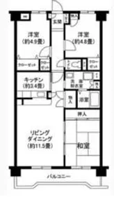グランドール三鷹 壱番館【1階】の間取り