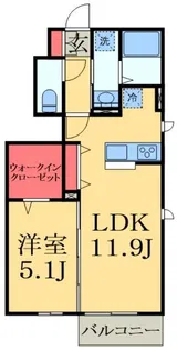 リッチモンブラン【1階】の間取り