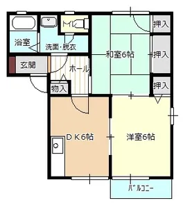 向日葵コーポ B【2階】の間取り