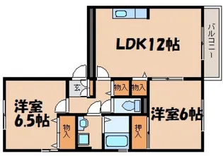 広島県安芸郡海田町稲葉【アパート】の間取り