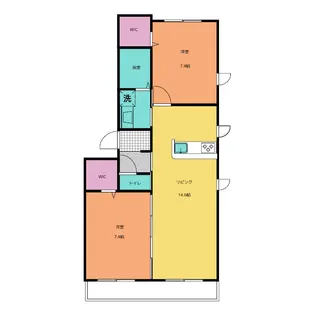 長良川サンハイツ A棟【3階】の間取り