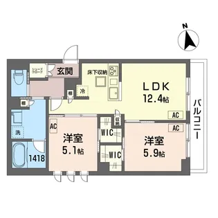 ボー ペイサージュ【1階】の間取り