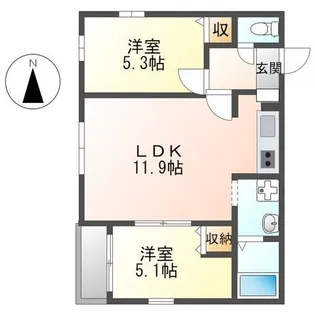 Luz solar(ルス ソラール)【1階】の間取り