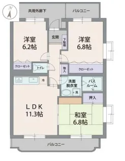 フェルミエール香貫【2階】の間取り