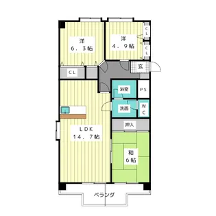 オークヒルズカナレ【4階】の間取り