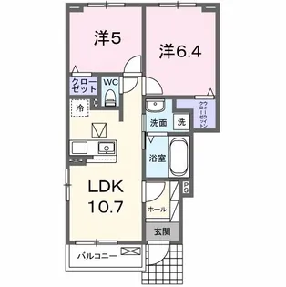 プリムローズメゾン【1階】の間取り