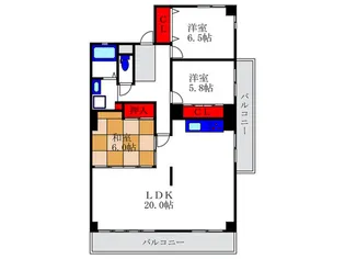 グリ-ンコスモ2号館【5階】の間取り