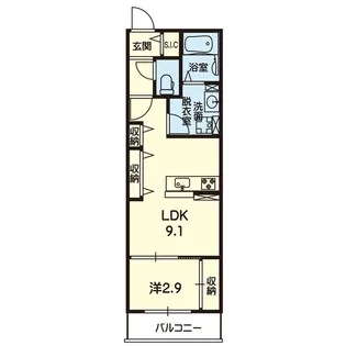1LDKの間取り画像