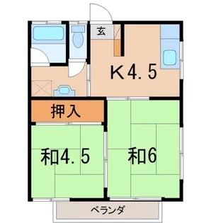 福島県福島市渡利字丸滝【アパート】の間取り