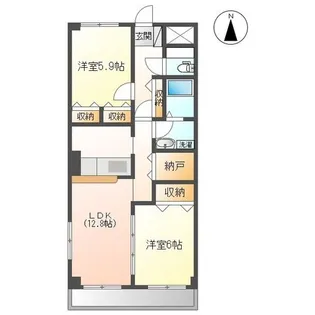 愛知県尾張旭市南原山町赤土【マンション】の間取り