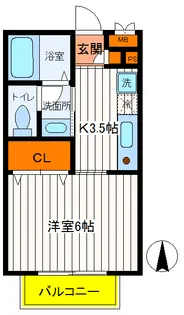 東京都立川市富士見町1【アパート】の間取り