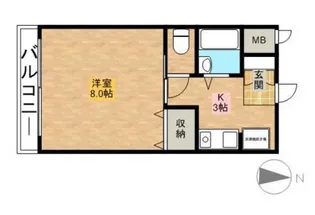 大阪府高槻市本町【マンション】の間取り